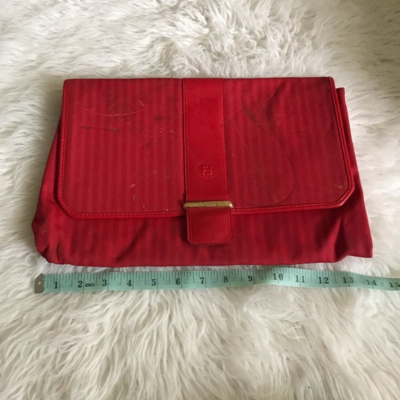 Fendi Handbags - Fendi Vintage Red Clutch